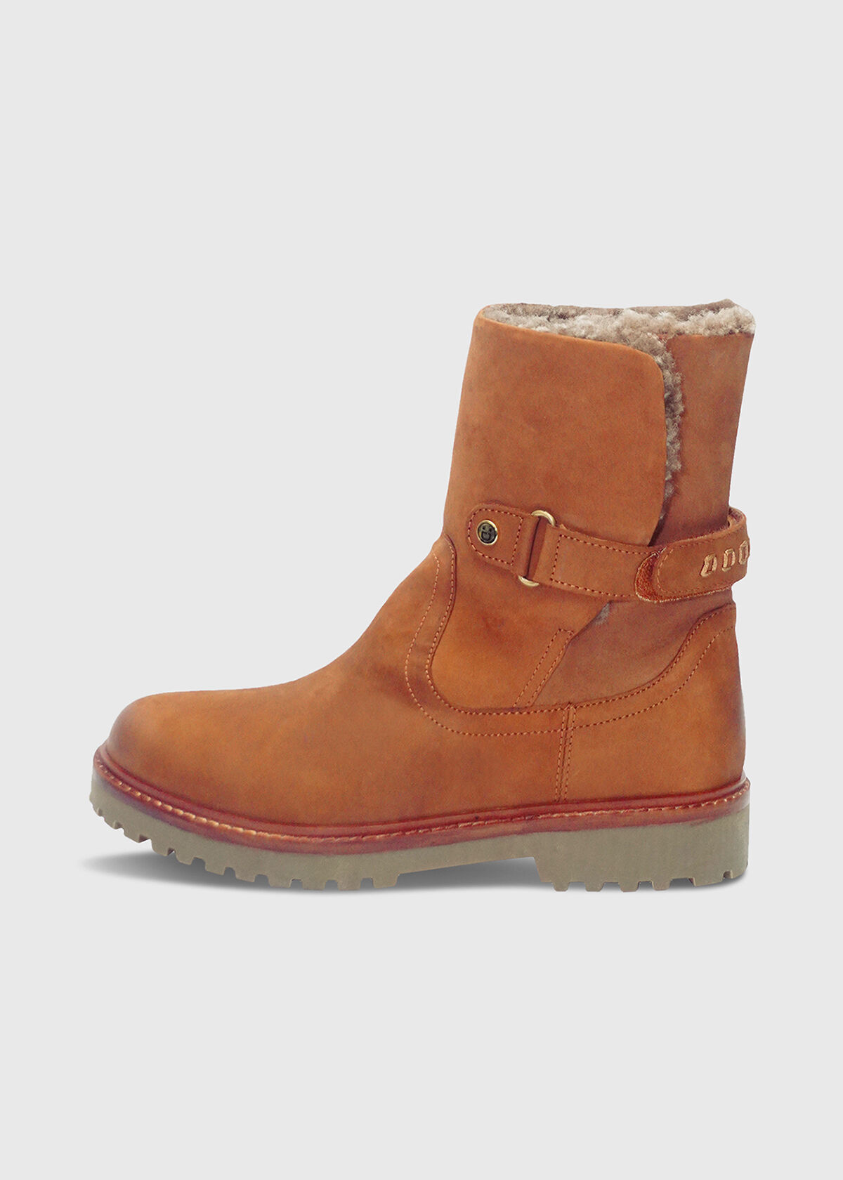 BAYLA Lammfell Nubuk Cognac