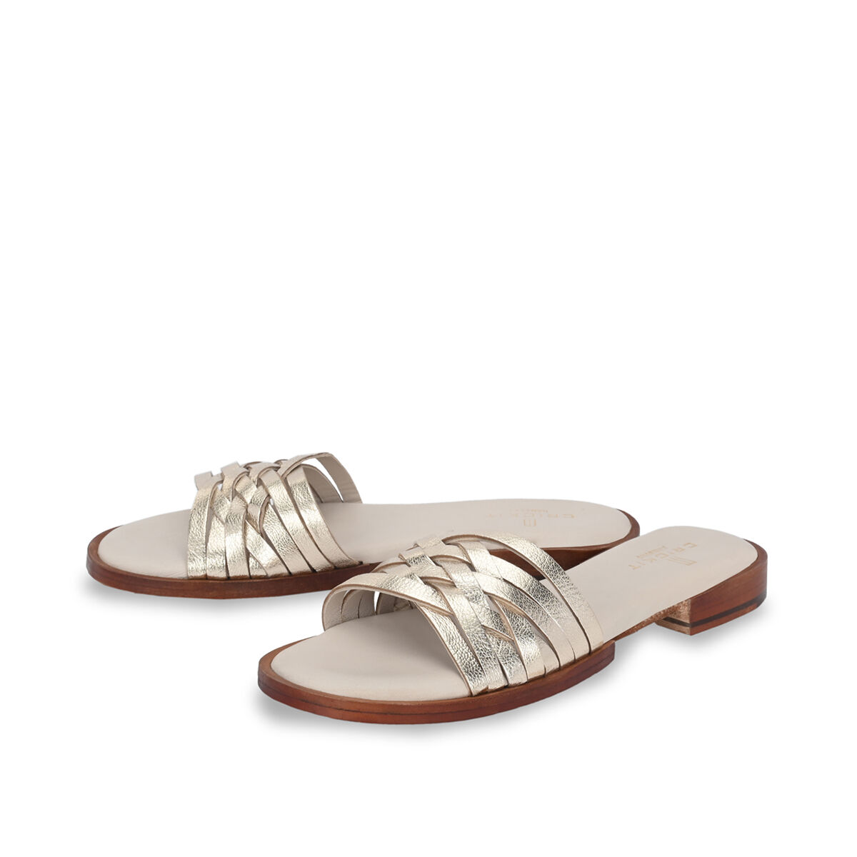 OCEANE Metallic Platin, 38 - Crickit - Sandalen aus Leder - Hochwertige Schuhe von CRICKIT