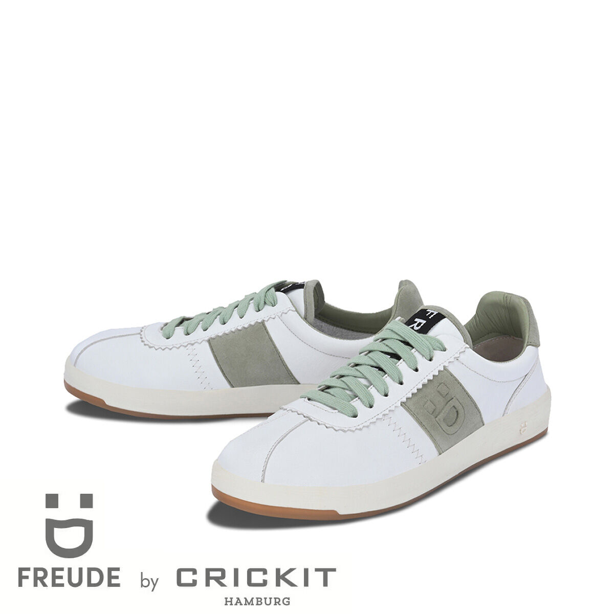 ARIELLE Weiss mit Mint, 41 - FREUDE - Sneaker aus Leder - Weiß - Hochwertige Schuhe von CRICKIT - Leichte Turnschuhe