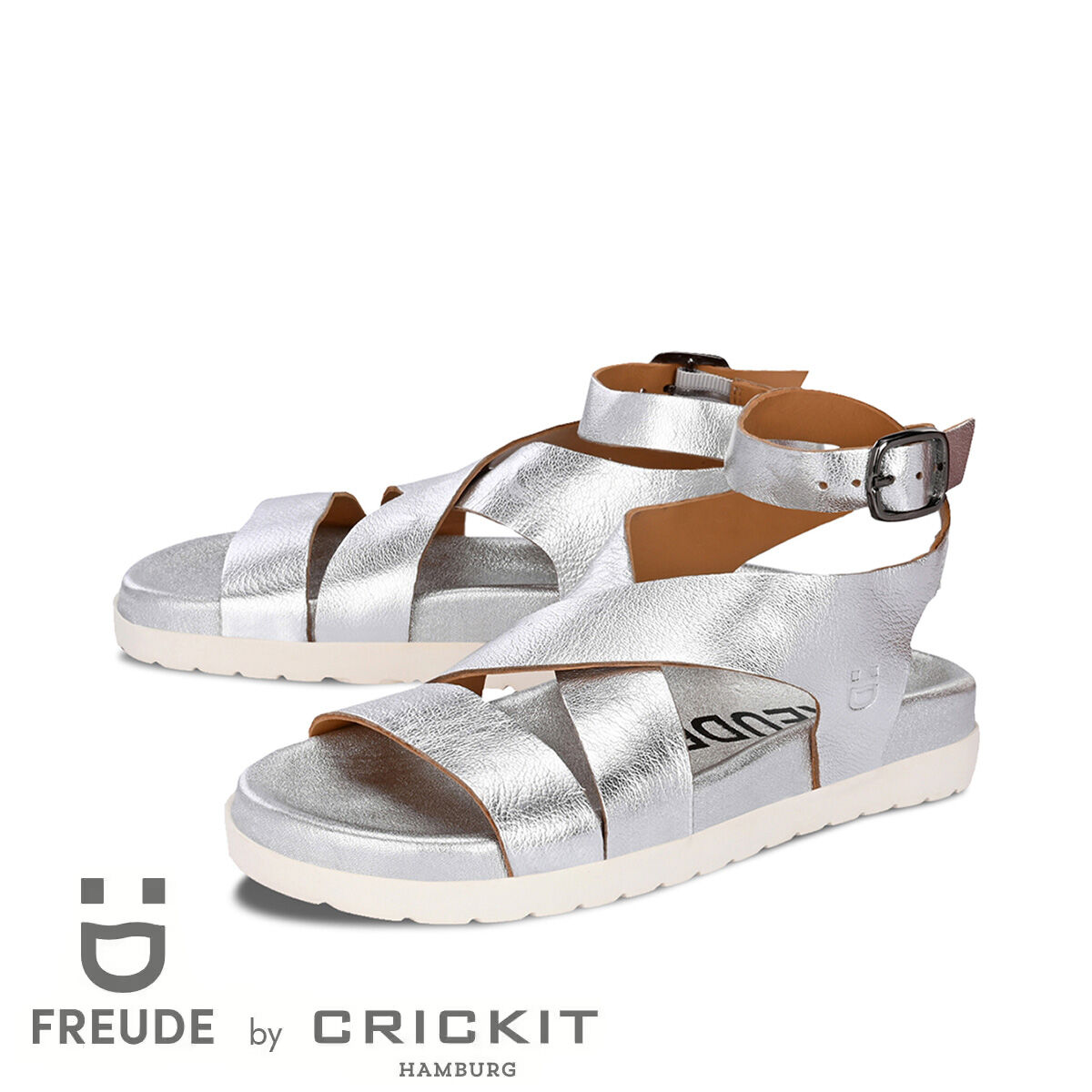 ALESSIA Silber, 37 - FREUDE - Sandalen aus Leder - Hochwertige Schuhe von CRICKIT