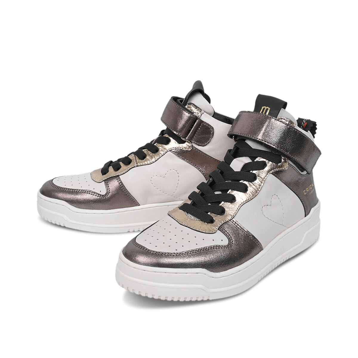 PEARL Offwhite mit Metallic Zinn und Metallic Bronze, 36 - Crickit - Sneaker aus Leder - Hochwertige Schuhe von CRICKIT - Leichte Turnschuhe