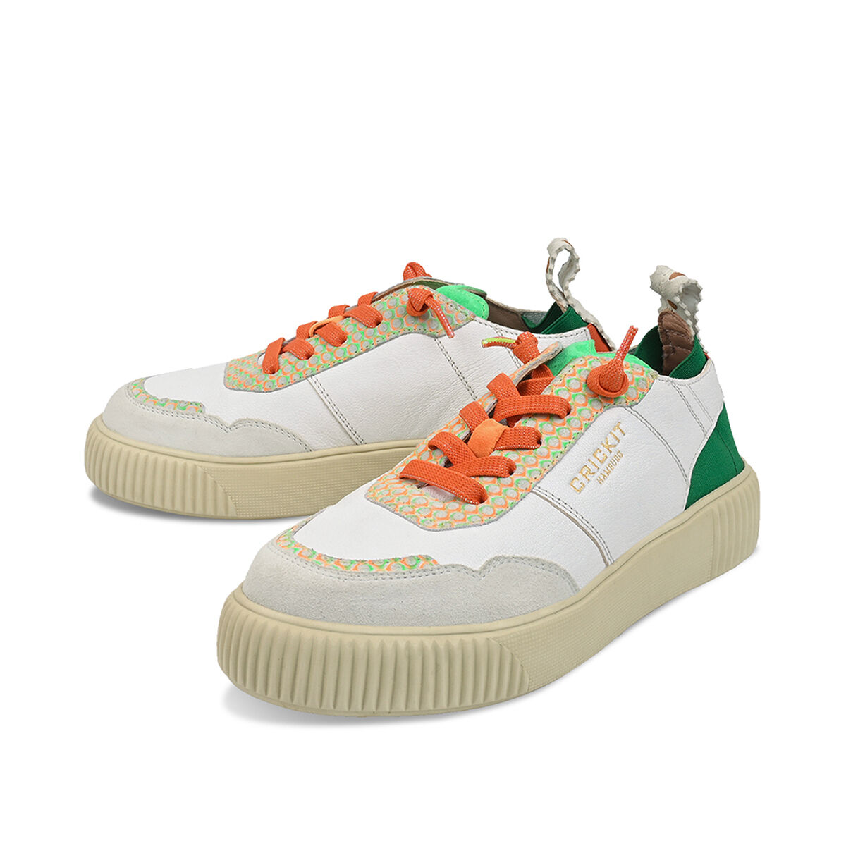 OAKLI Grün Weiß, 42 - Crickit - Sneaker aus Leder - Bequeme Slip On Sneaker - Hochwertige Schuhe von CRICKIT - Leichte Turnschuhe