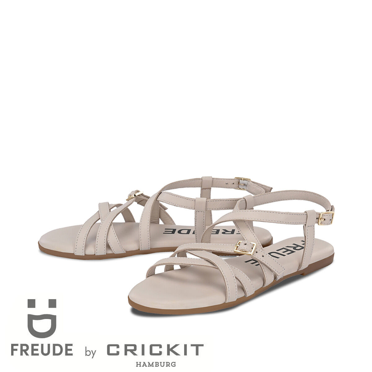 ANTARES Offwhite, 38 - FREUDE - Sandalen aus Leder - Hellbeige - Hochwertige Schuhe von CRICKIT