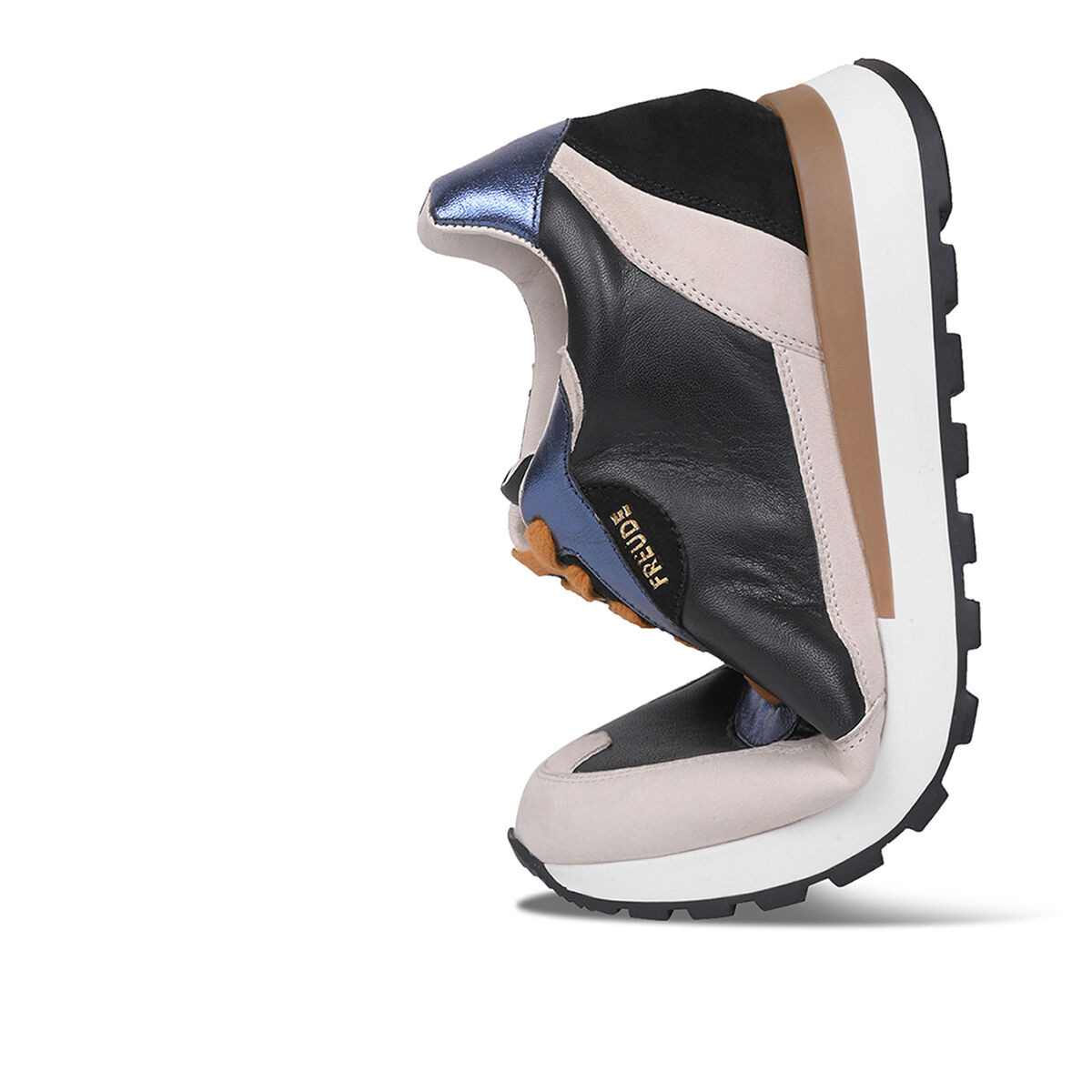 AGATA Suede Schwarz mit Suede Offwhite und Navy