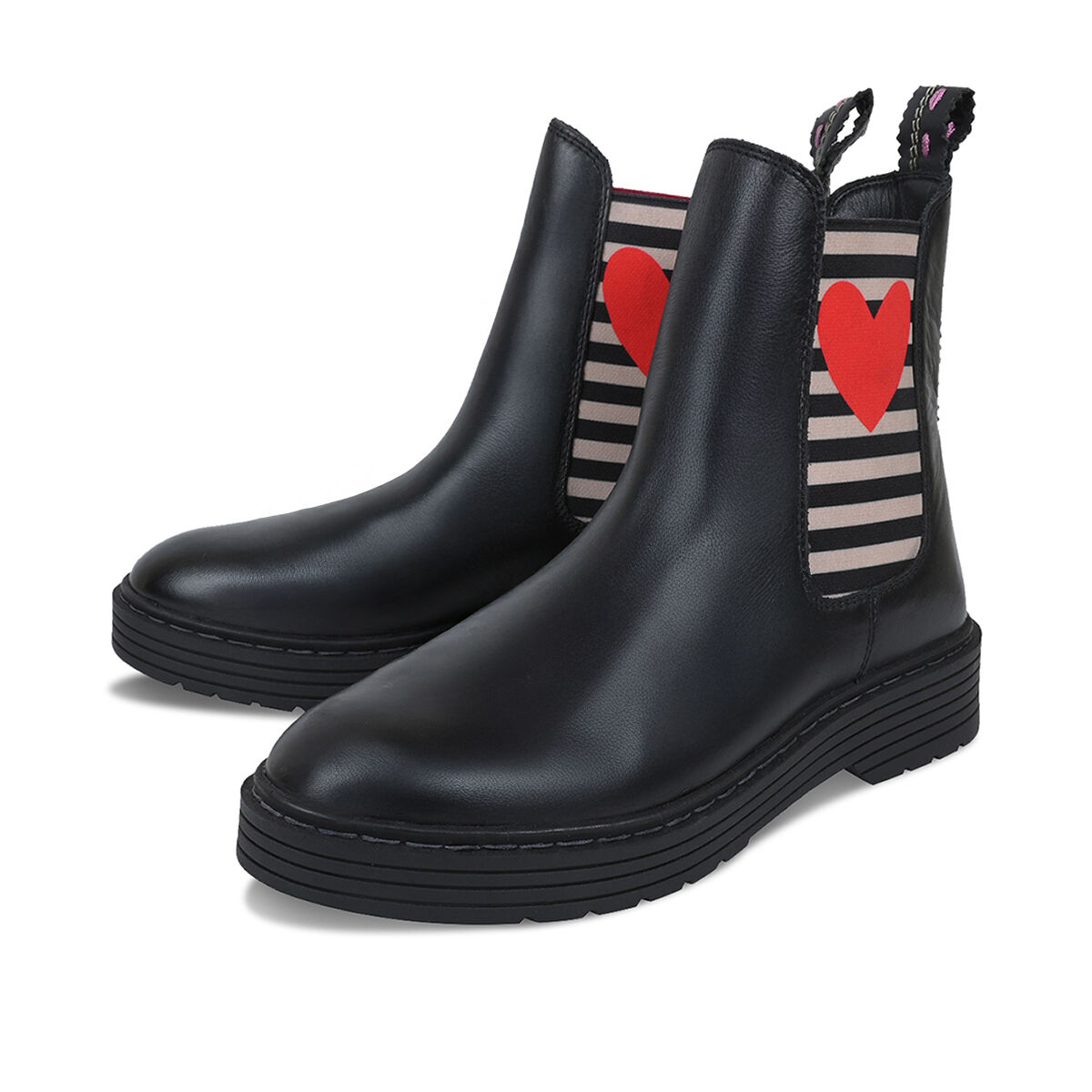 SAMMY Schwarz Großes Herz, 36 - Crickit - Stiefeletten aus Leder - Hochwertige Schuhe von CRICKIT