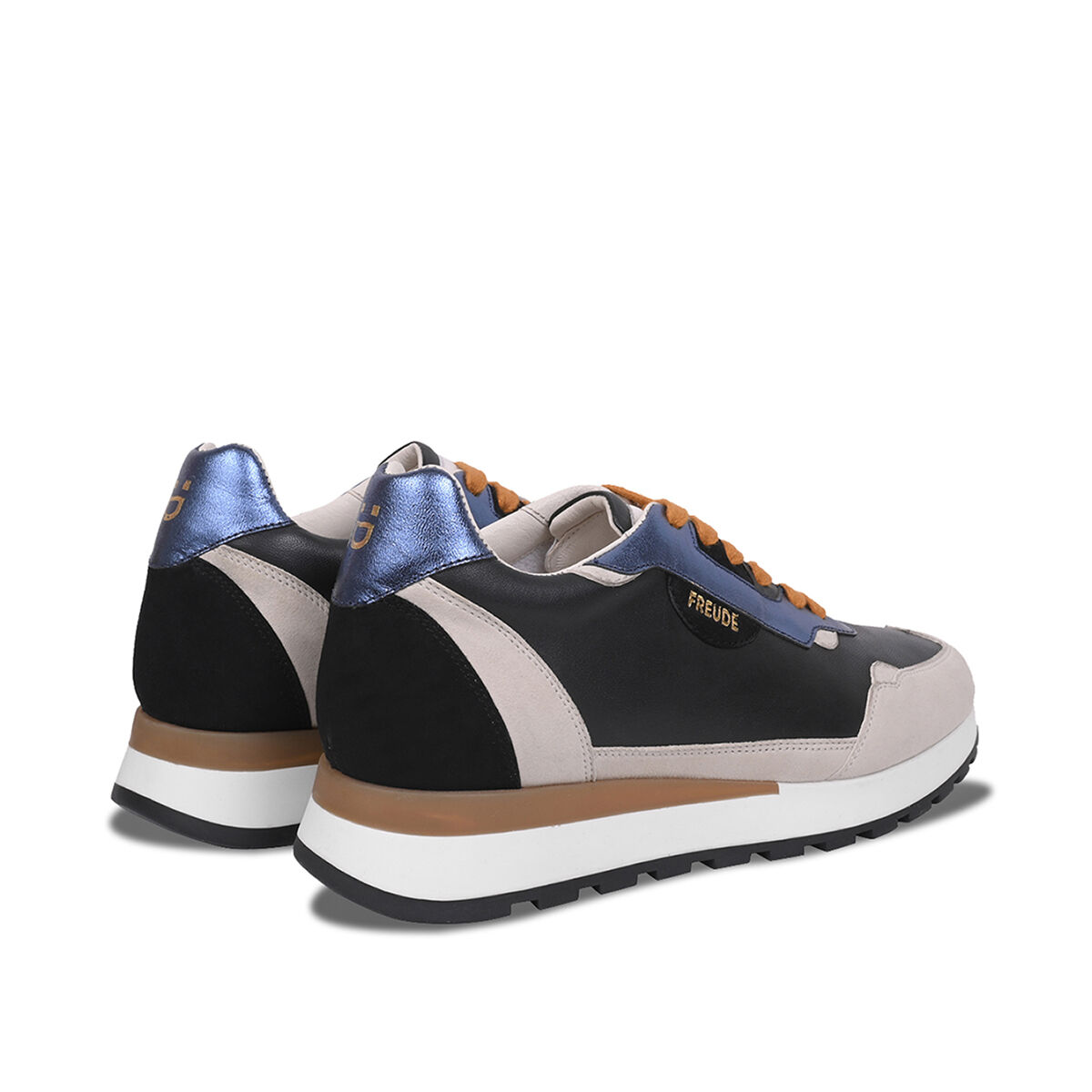 AGATA Suede Schwarz mit Suede Offwhite und Navy