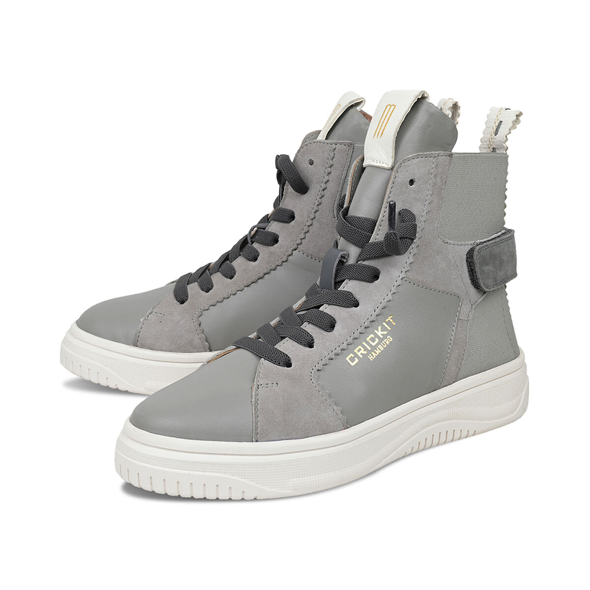 SERENA Grau, 37 - Crickit - Sneaker aus Leder - Hellgrau - Bequeme Slip On Sneaker - Hochwertige Schuhe von CRICKIT - Leichte Turnschuhe