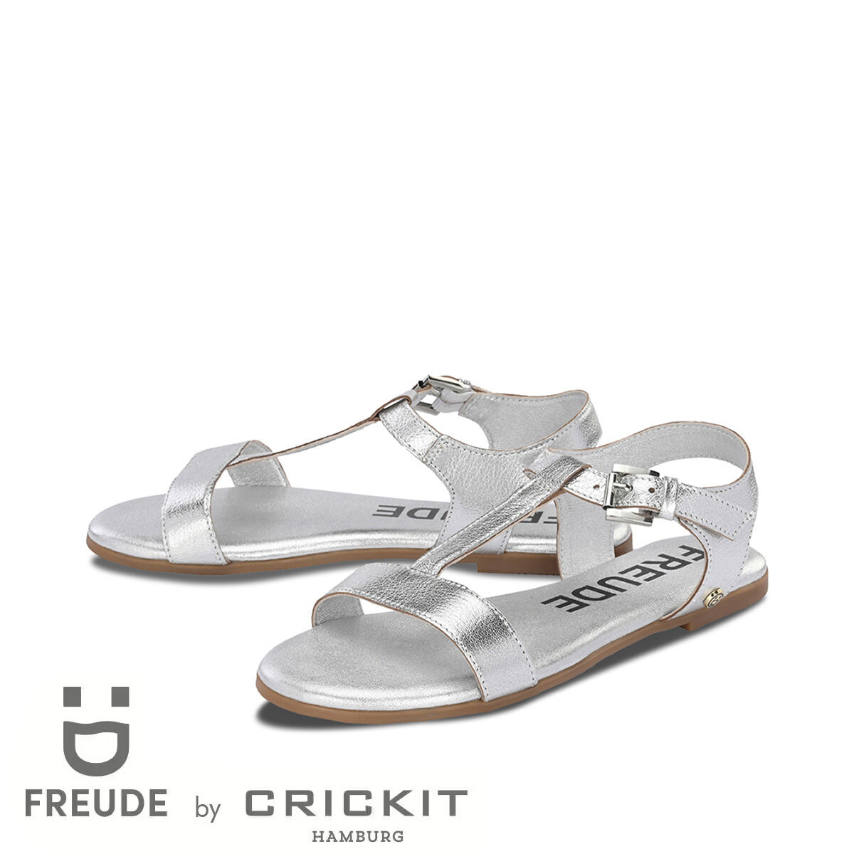 ALEA Silber, 39 - FREUDE - Sandalen aus Leder - Hochwertige Schuhe von CRICKIT