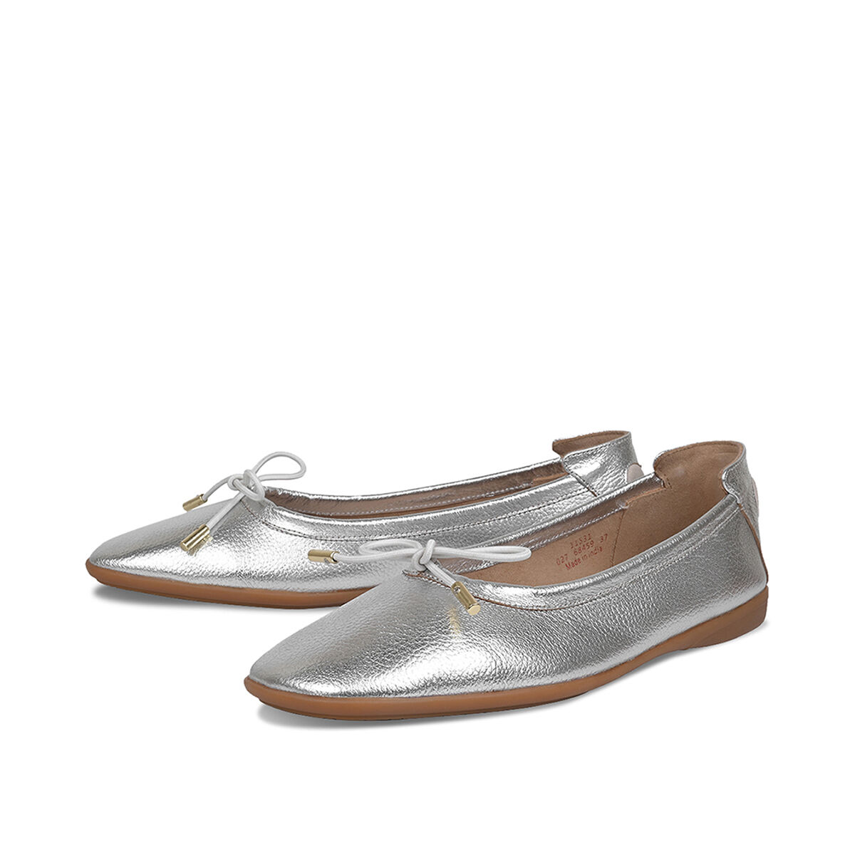 OMEGA Silber, 39 - Crickit - Ballerina aus Leder - Hochwertige Schuhe von CRICKIT