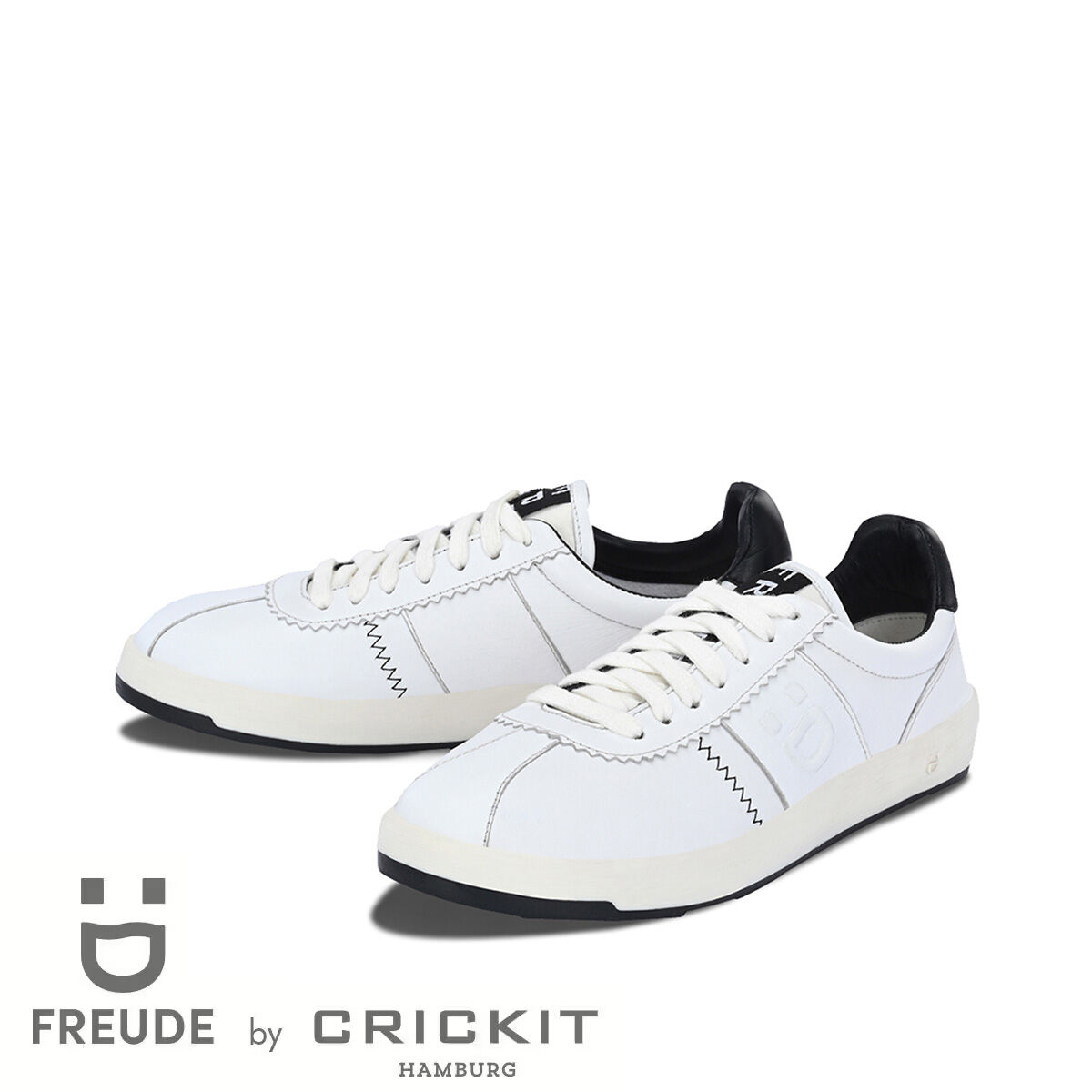 ARIELLE Weiss mit Schwarz, 39 - FREUDE - Sneaker aus Leder - Weiß - Hochwertige Schuhe von CRICKIT - Leichte Turnschuhe
