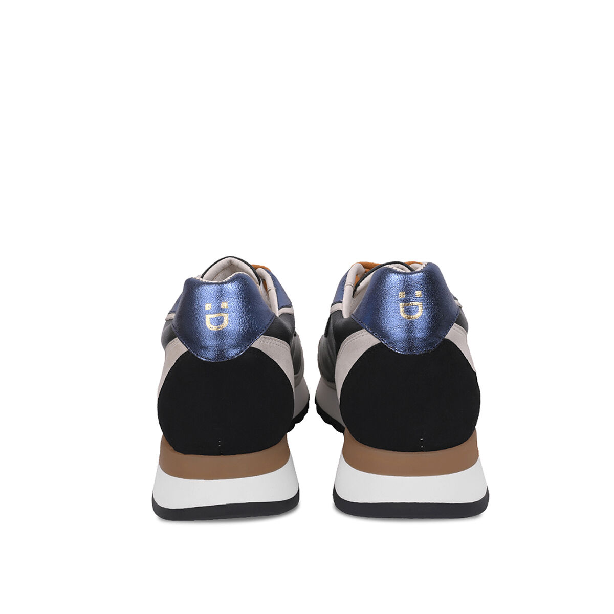 AGATA Suede Schwarz mit Suede Offwhite und Navy