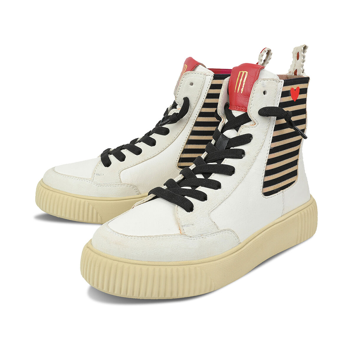 SONIA Weiß Herz, 39 - Crickit - Sneaker aus Leder - Rot - Hochwertige Schuhe von CRICKIT - Leichte Turnschuhe