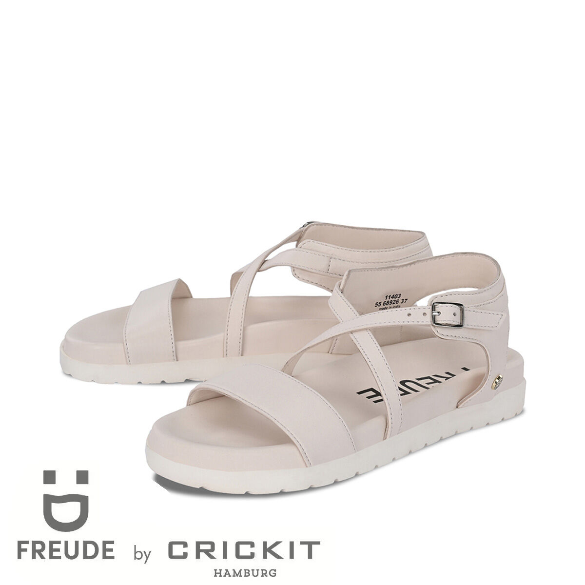 AMELINE Offwhite, 38 - FREUDE - Sandalen aus Leder - Hellbeige - Hochwertige Schuhe von CRICKIT