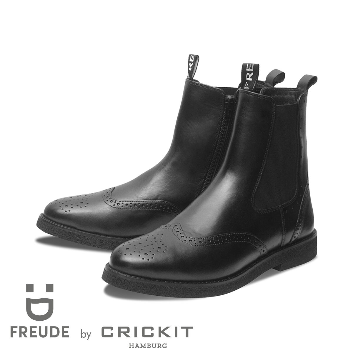 FREUDE BELINA Schwarz, 36 - FREUDE - Chelsea Boots aus Leder - Hochwertige Schuhe von CRICKIT