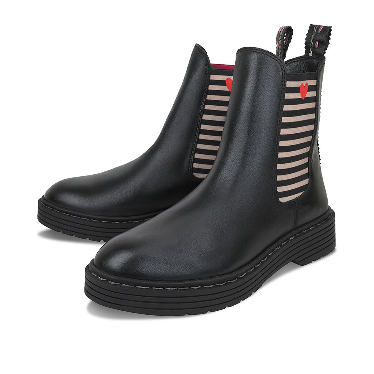 SAMMY Schwarz Herz, 40 - Crickit - Stiefeletten aus Leder - Hochwertige Schuhe von CRICKIT