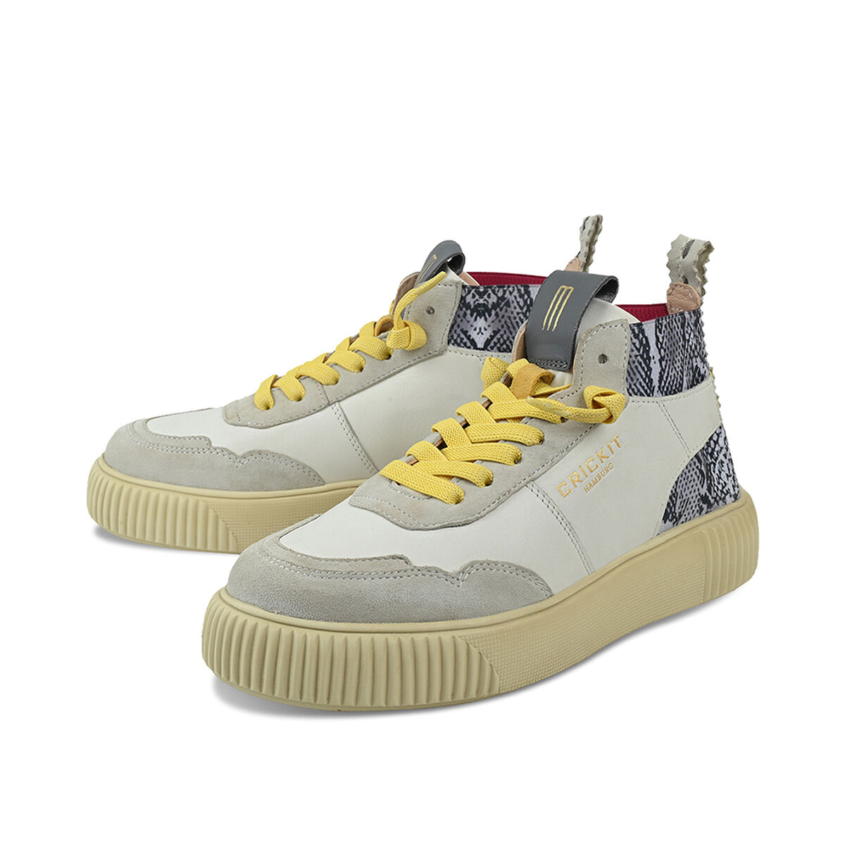 REBEKA Weiß Schlange, 39 - Crickit - Sneaker aus Leder - Bequeme Slip On Sneaker - Hochwertige Schuhe von CRICKIT - Leichte Turnschuhe