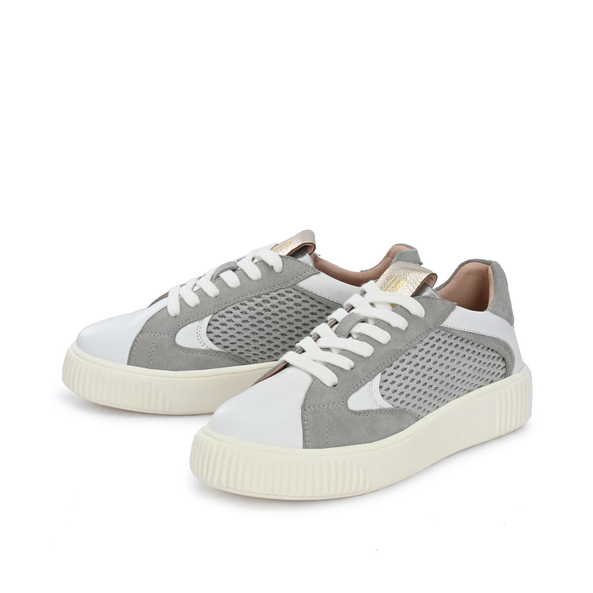 OTIS Weiss Grau, 43 - Crickit - Sneaker aus Leder - Hellgrau - Hochwertige Schuhe von CRICKIT - Leichte Turnschuhe