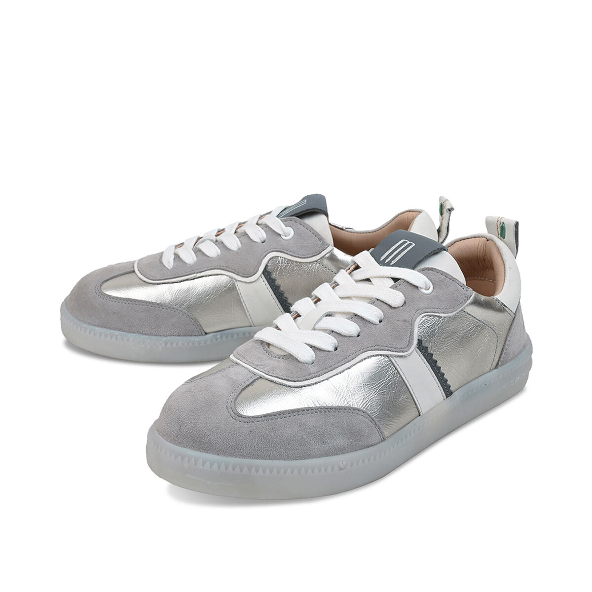 RONJA Metallic, 40 - Crickit - Sneaker aus Leder - Silber - Hochwertige Schuhe von CRICKIT - Leichte Turnschuhe