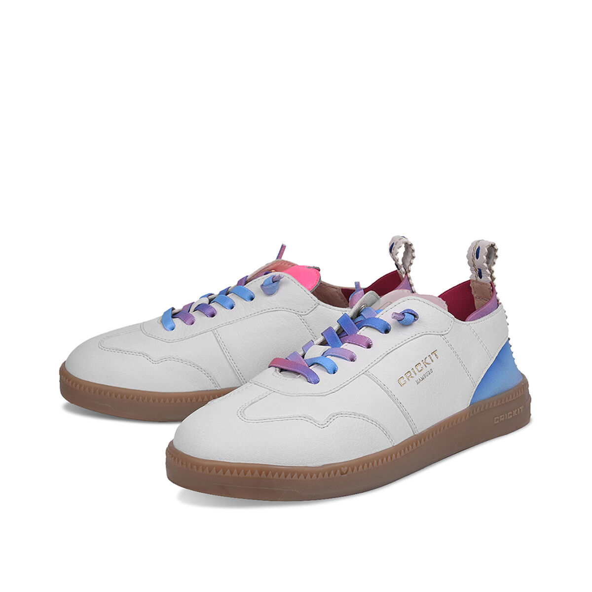 RABEA Weiss Blau Pink, 40 - Crickit - Sneaker aus Leder - Bequeme Slip On Sneaker - Hochwertige Schuhe von CRICKIT - Leichte Turnschuhe