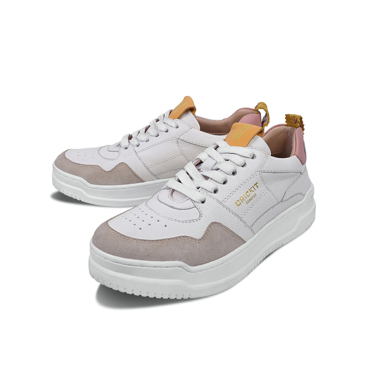 OLINDA Weiß Rosa, 41 - Crickit - Sneaker aus Leder - Hochwertige Schuhe von CRICKIT - Leichte Turnschuhe