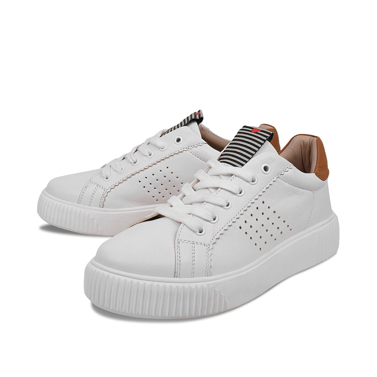 TITO Weiß Braun, 38 - Crickit - Sneaker aus Leder - Hochwertige Schuhe von CRICKIT - Leichte Turnschuhe