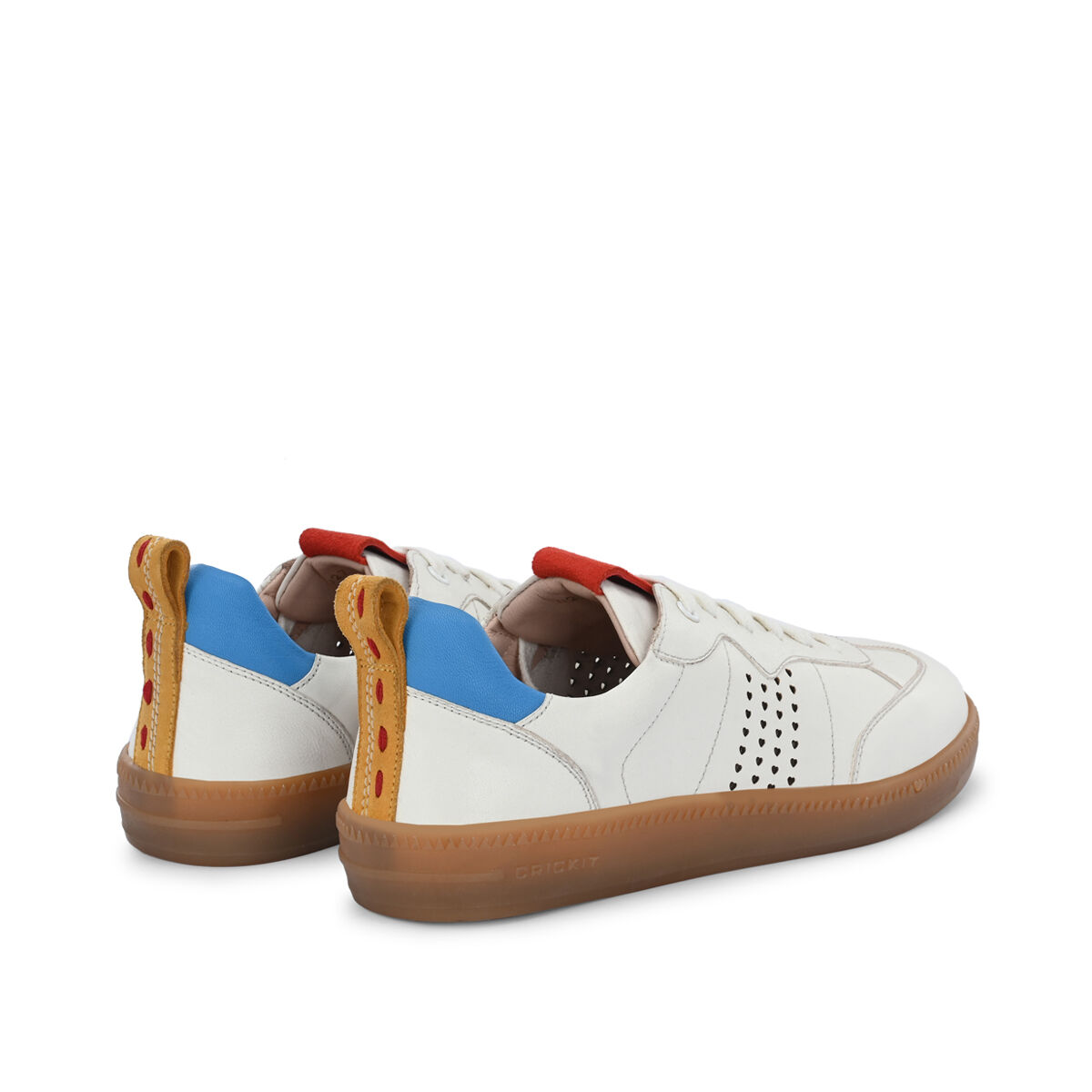 ODELIA Weiss mit Blau und Suede Rot