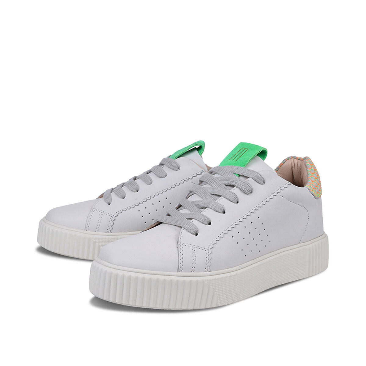 ORMA Weiss Grün, 41 - Crickit - Sneaker aus Leder - Hochwertige Schuhe von CRICKIT - Leichte Turnschuhe