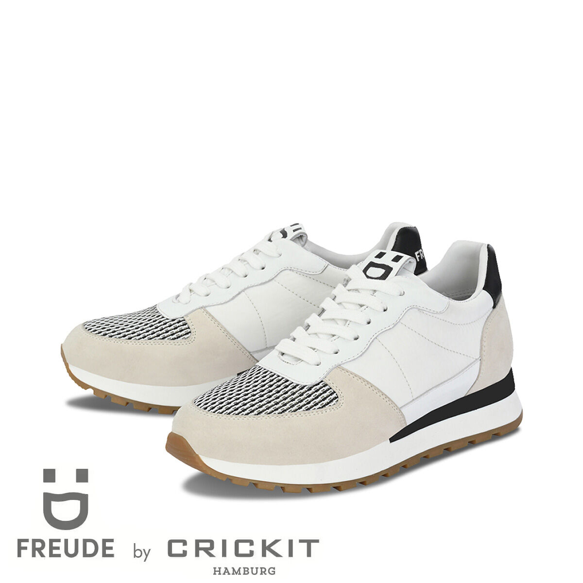 ASTA Weiss mit Schwarz, 36 - FREUDE - Sneaker aus Leder - Weiß - Hochwertige Schuhe von CRICKIT - Leichte Turnschuhe