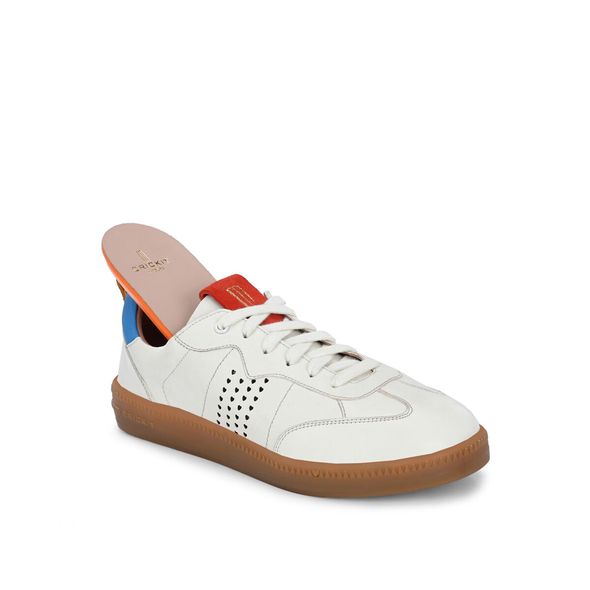 ODELIA Weiss mit Blau und Suede Rot