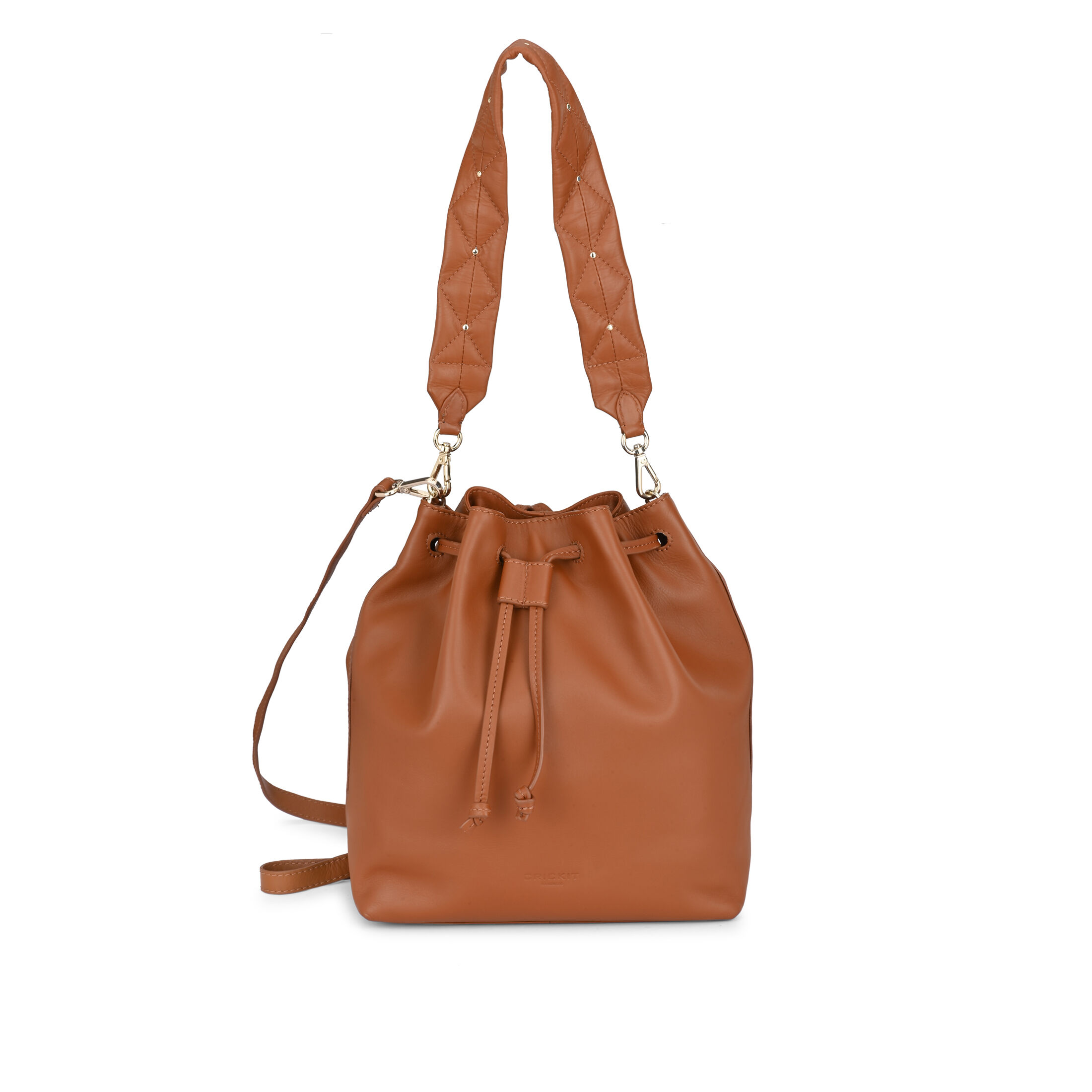 LENNIE Cognac mit Diamant Stepp Gurt, - Crickit - Tasche aus Leder