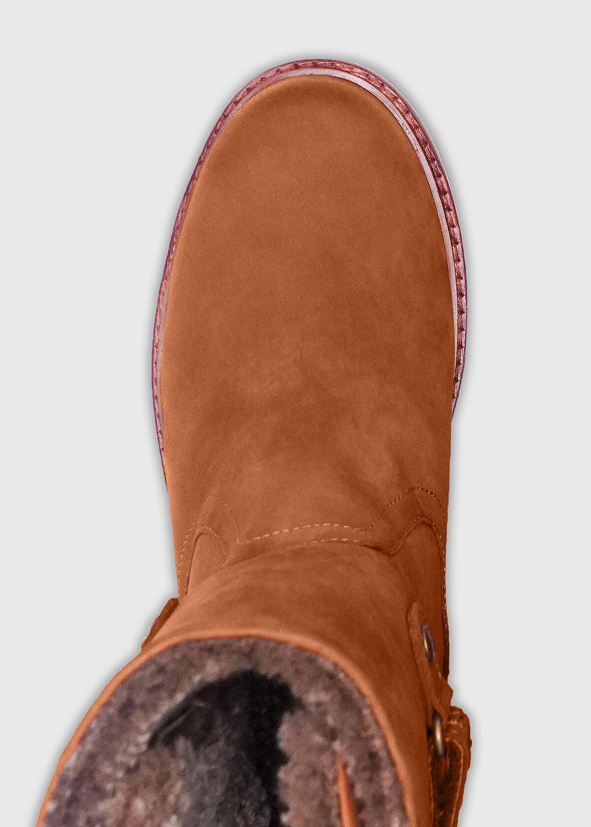 BAYLA Lammfell Nubuk Cognac