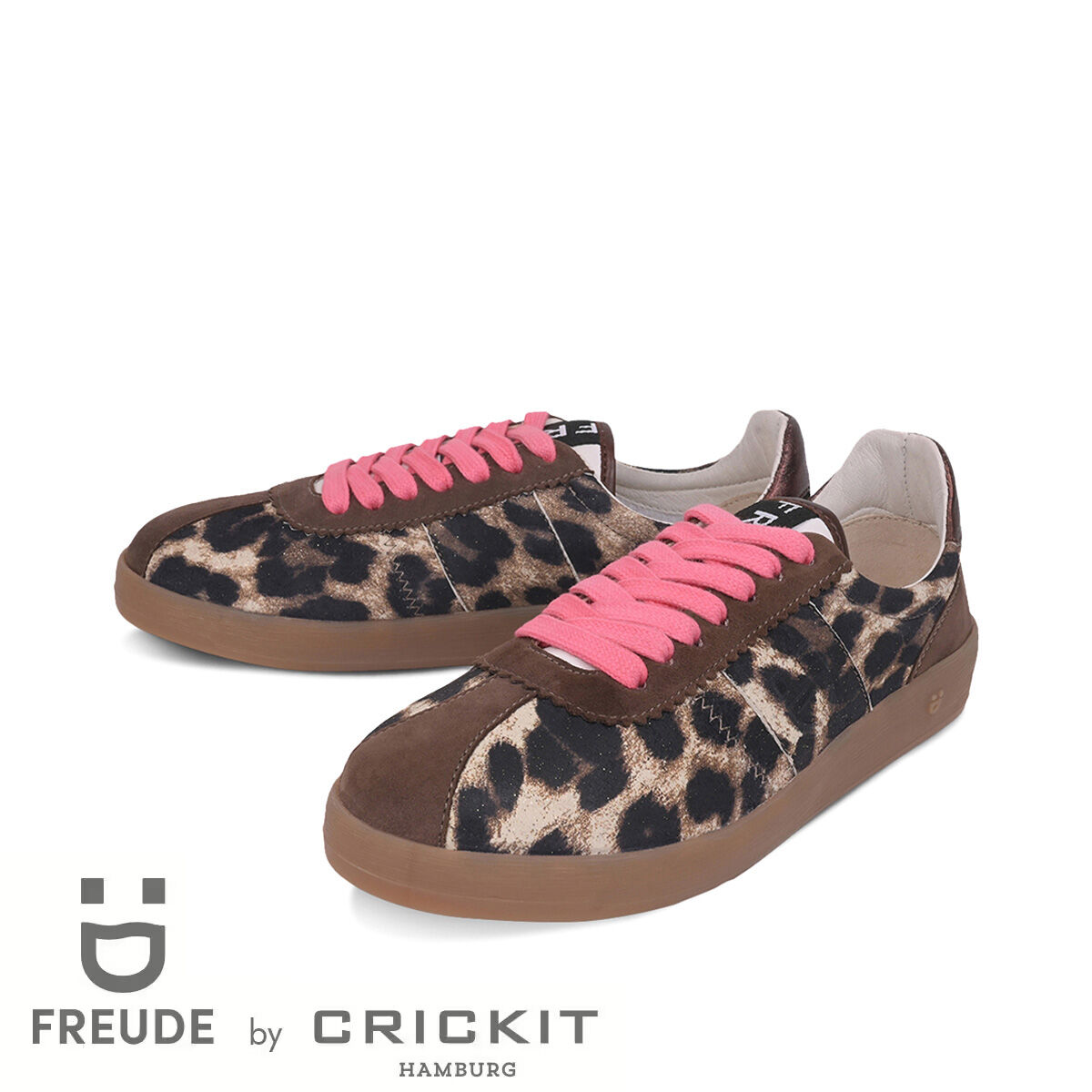 ARIELLE Suede Leo mit Braun, 40 - FREUDE - Sneaker aus Leder - Dunkelbraun - Hochwertige Schuhe von CRICKIT - Leichte Turnschuhe