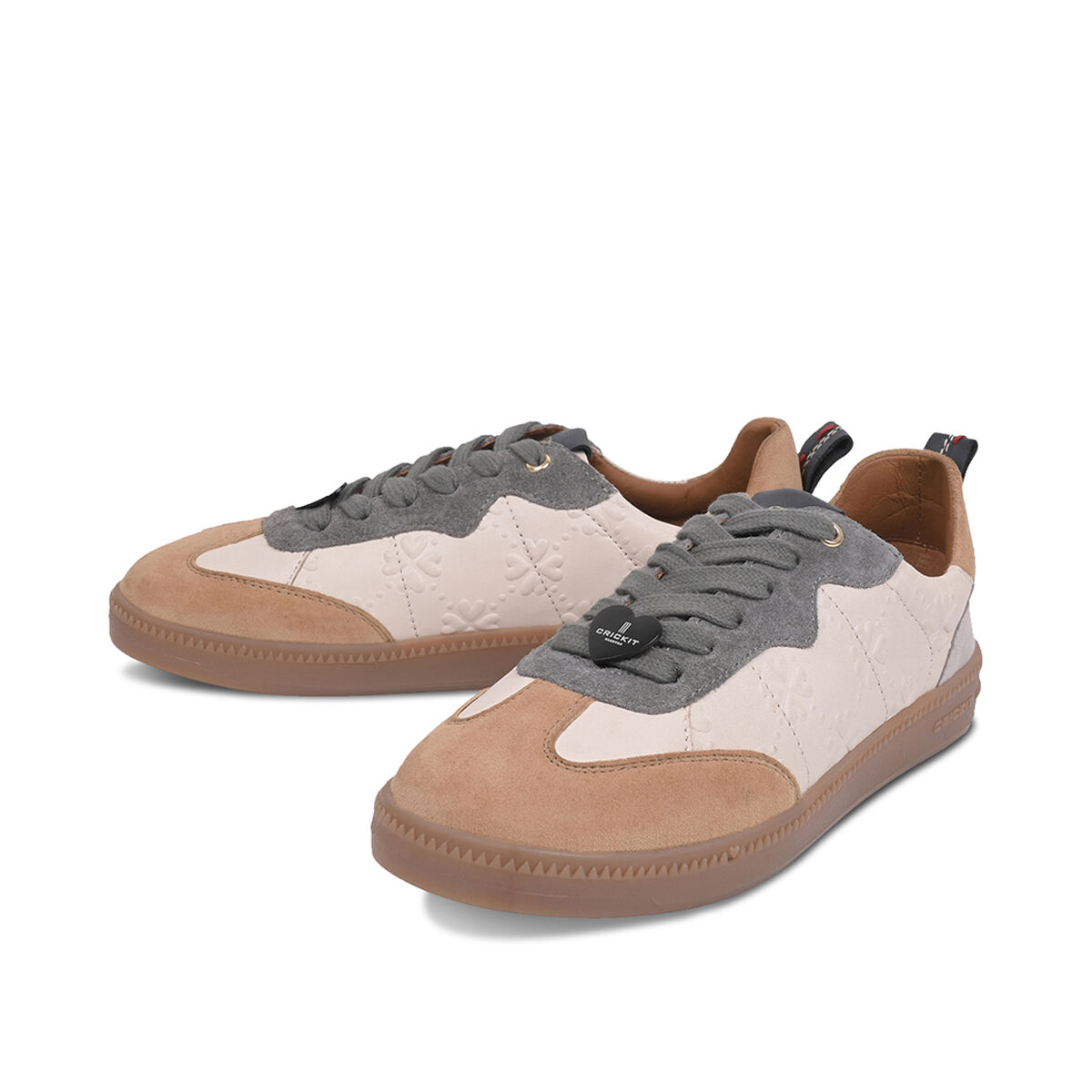 PERLA Offwhite mit Herzblatt und Suede Hanf and Suede Grau