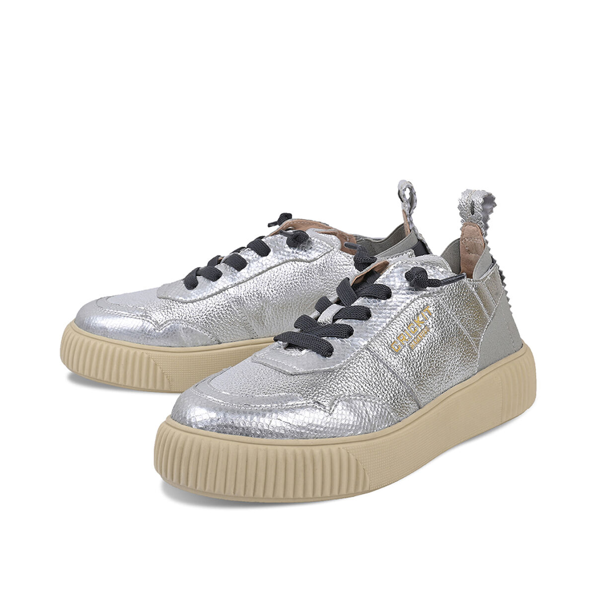 OAKLI Metallic Silber, 43 - Crickit - Sneaker aus Leder - Bequeme Slip On Sneaker - Hochwertige Schuhe von CRICKIT - Leichte Turnschuhe