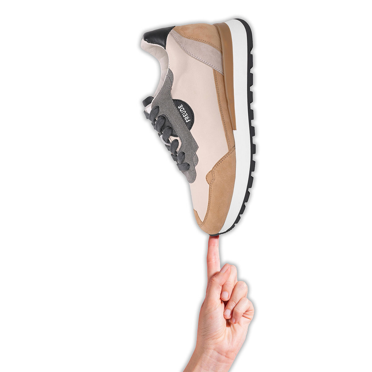 AGATA Suede Hanf mit Suede Grau und Offwhite