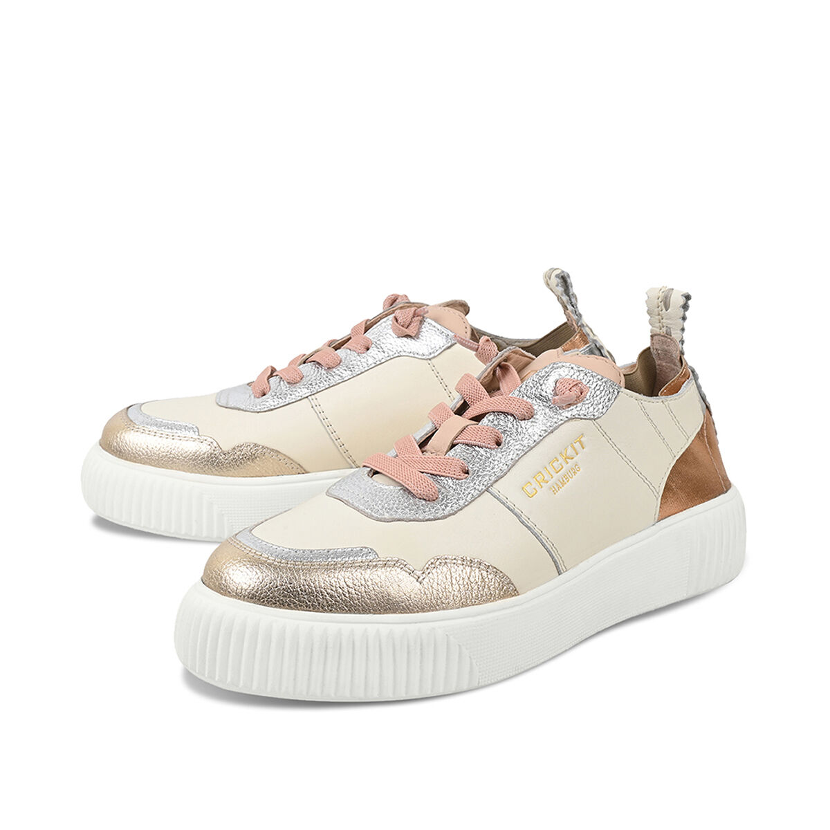 OAKLI Weiß silver, 43 - Crickit - Sneaker aus Leder - Bequeme Slip On Sneaker - Hochwertige Schuhe von CRICKIT - Leichte Turnschuhe