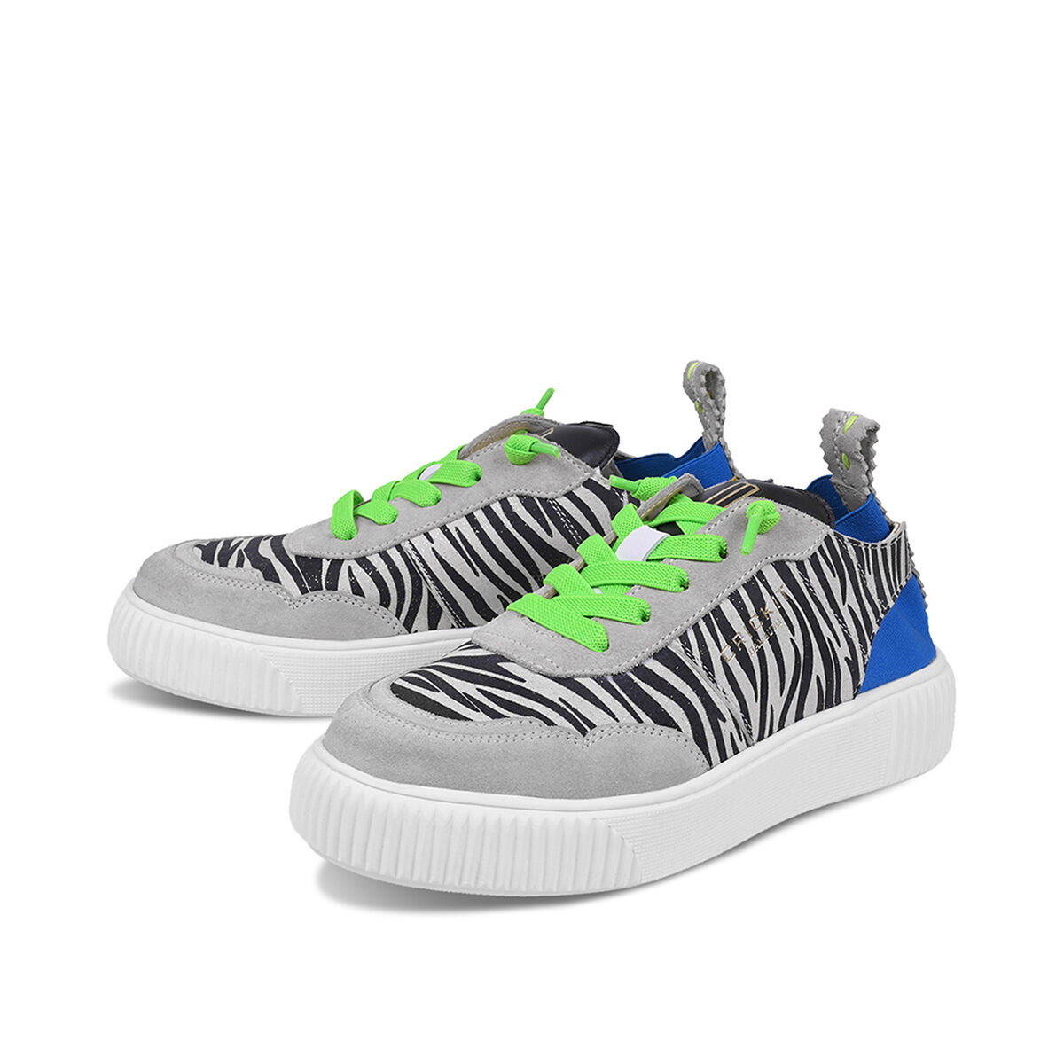 OAKLI Zebra Blau, 37 - Crickit - Sneaker aus Leder - Hellbeige - Bequeme Slip On Sneaker - Hochwertige Schuhe von CRICKIT - Leichte Turnschuhe