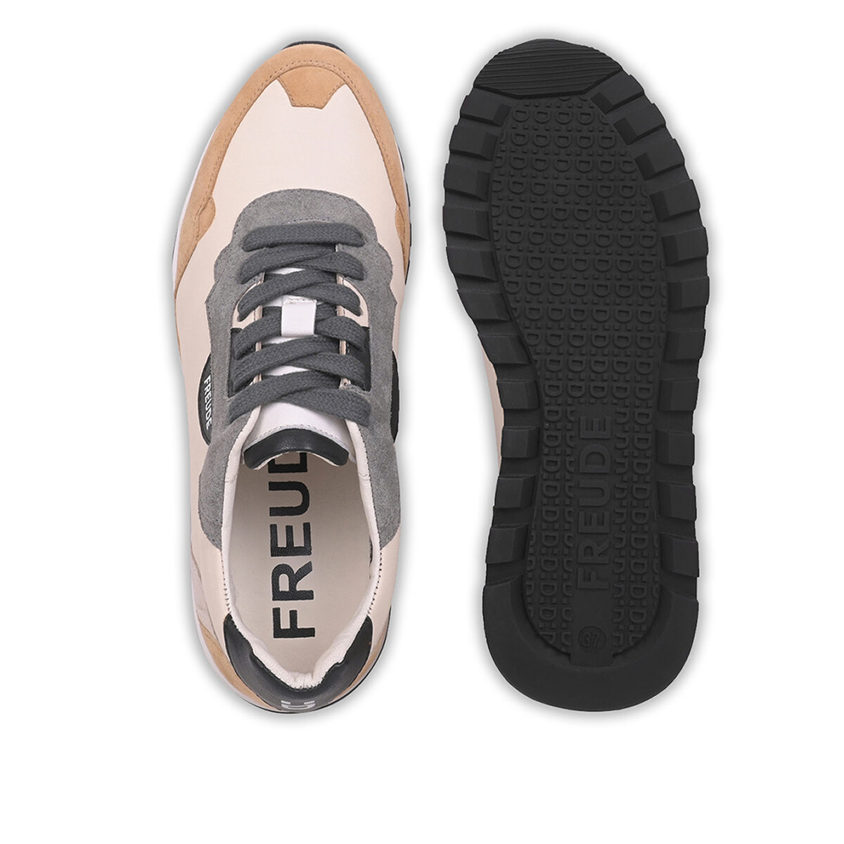 AGATA Suede Hanf mit Suede Grau und Offwhite