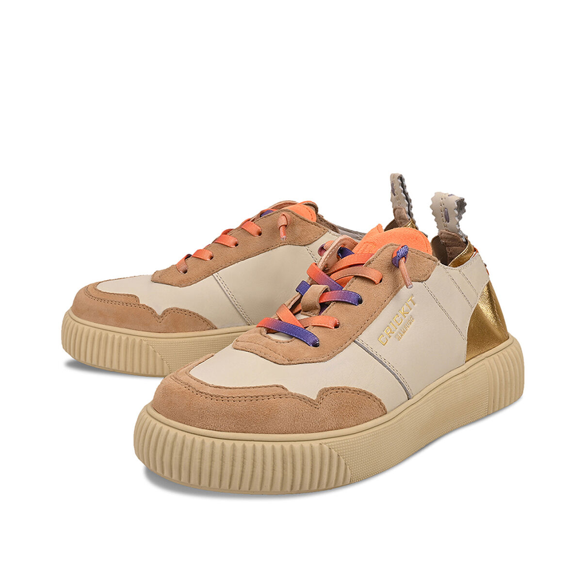 OAKLI Weiß Gold, 42 - Crickit - Sneaker aus Leder - Bequeme Slip On Sneaker - Hochwertige Schuhe von CRICKIT - Leichte Turnschuhe