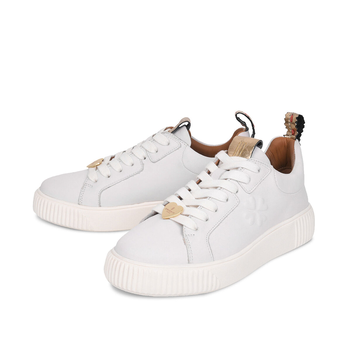 PEACHES Weiss mit Herzblatt und Metallic Platin