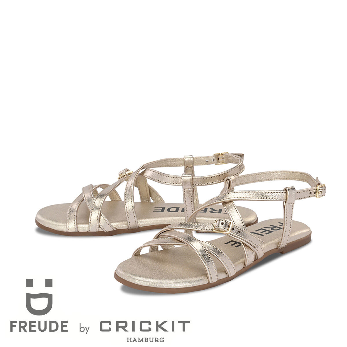 ANTARES Platin, 41 - FREUDE - Sandalen aus Leder - Hochwertige Schuhe von CRICKIT
