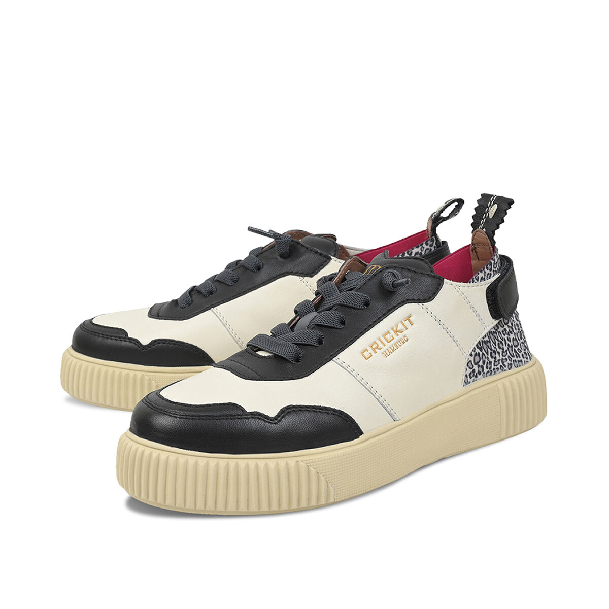 PARIA Schwarz Leo, 37 - Crickit - Sneaker aus Leder - Bequeme Slip On Sneaker - Hochwertige Schuhe von CRICKIT - Leichte Turnschuhe