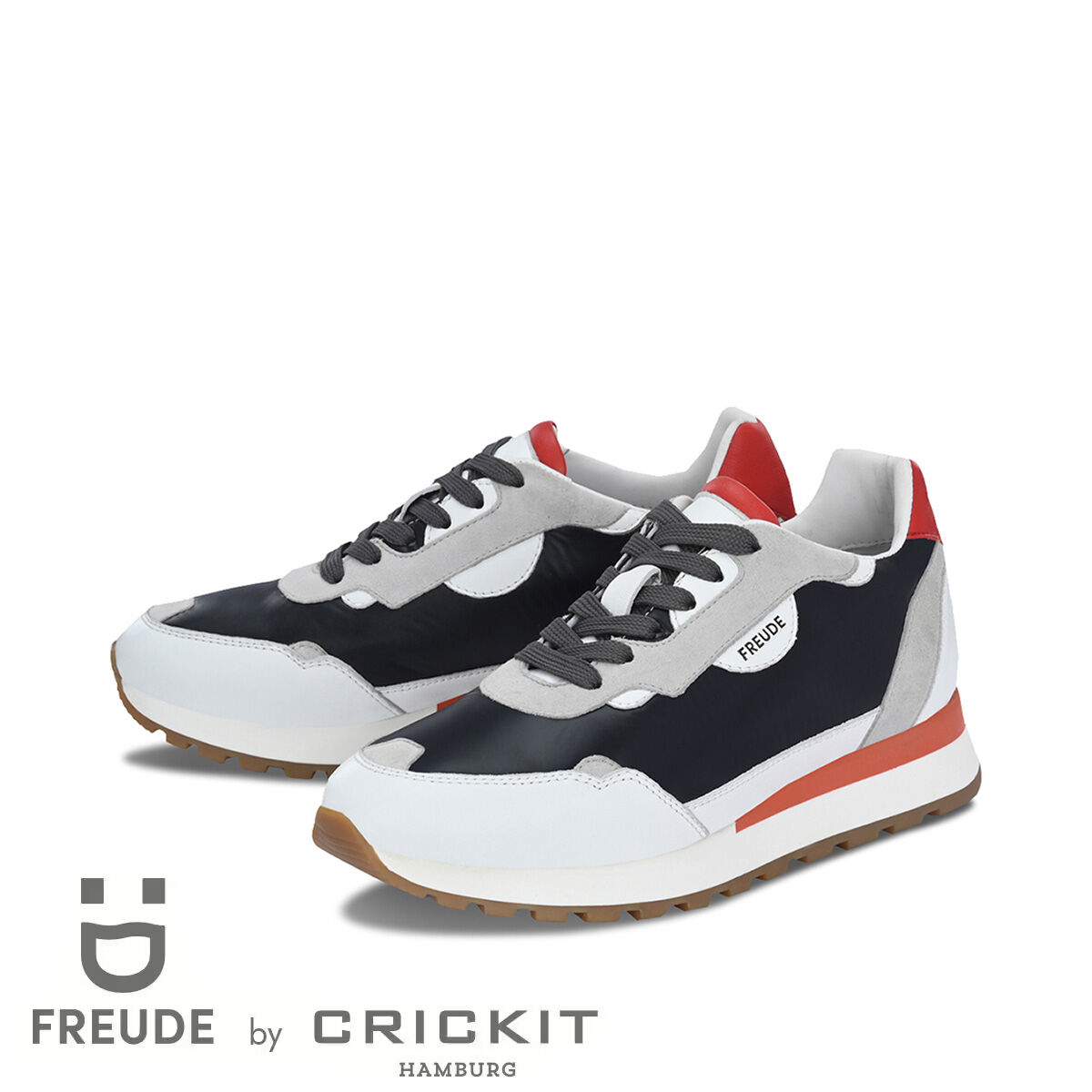 AGATA Schwarz mit Weiss, 42 - FREUDE - Sneaker aus Leder - Weiß - Hochwertige Schuhe von CRICKIT - Leichte Turnschuhe