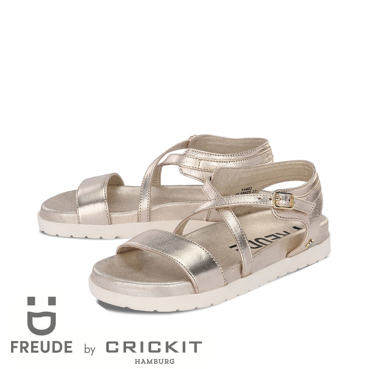 AMELINE Platin, 41 - FREUDE - Sandalen aus Leder - Hochwertige Schuhe von CRICKIT