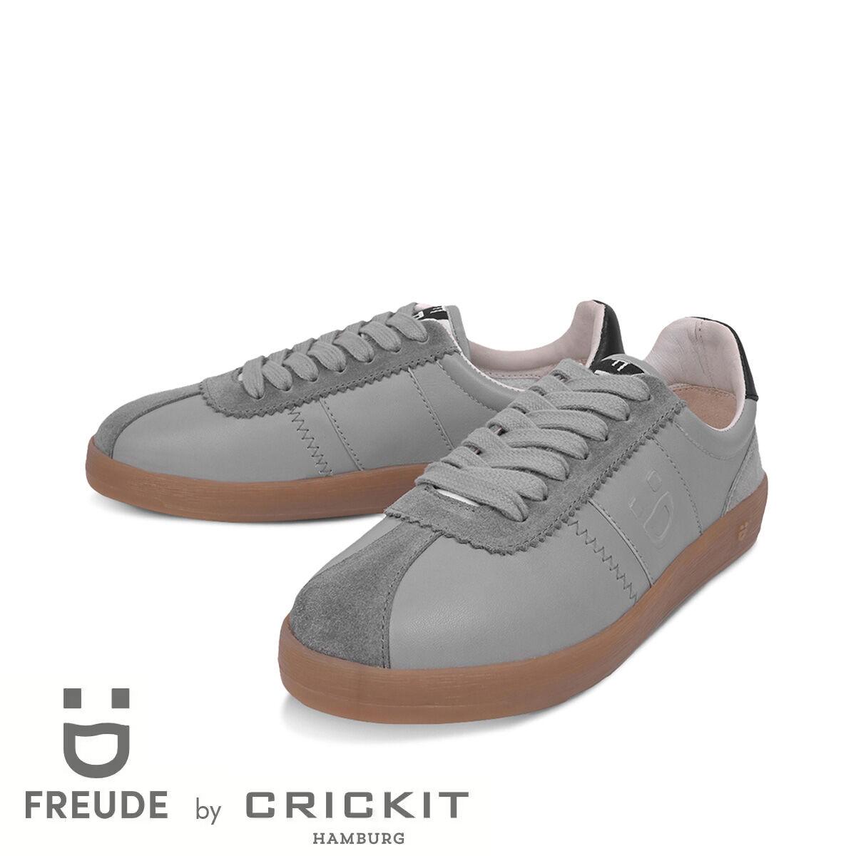 ARIELLE Suede Grau, 37 - FREUDE - Sneaker aus Leder - Greige - Hochwertige Schuhe von CRICKIT - Leichte Turnschuhe