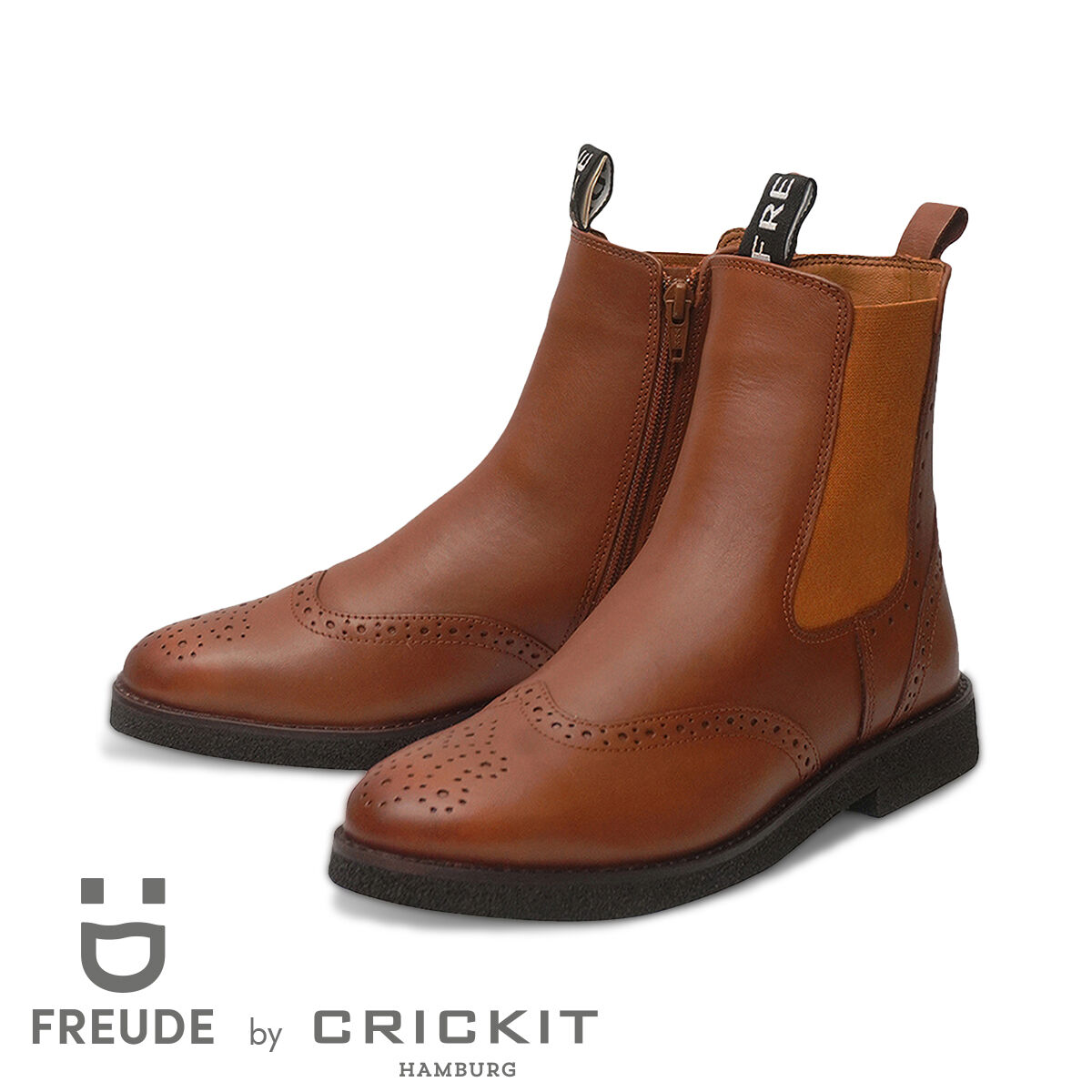 FREUDE BELINA Cognac, 36 - FREUDE - Chelsea Boots aus Leder - Hochwertige Schuhe von CRICKIT