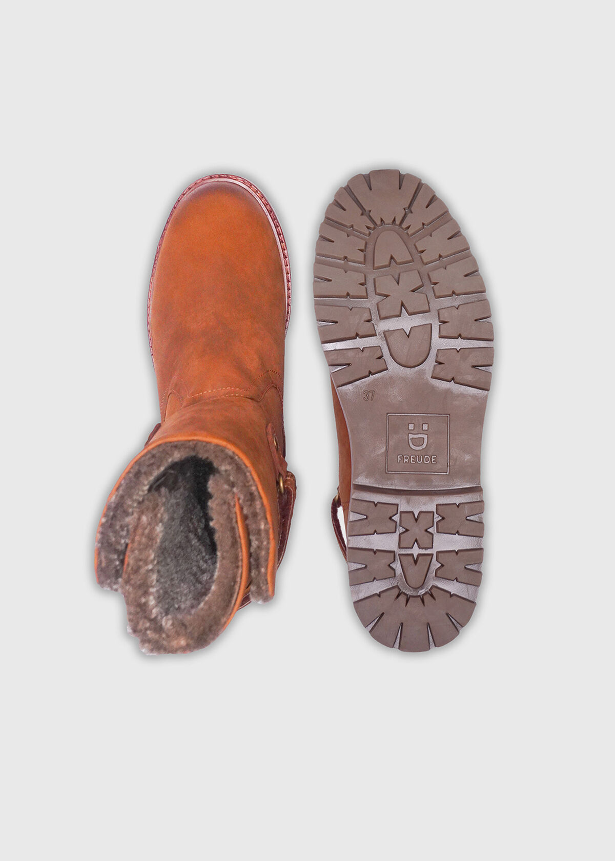 BAYLA Lammfell Nubuk Cognac