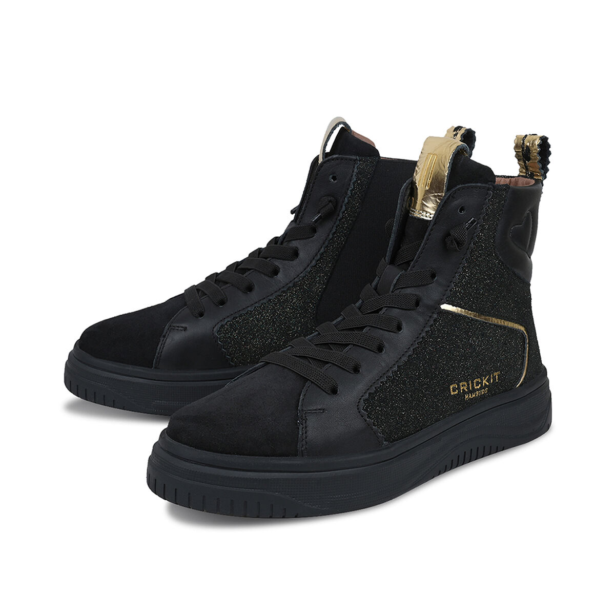 SOLE Schwarz Uni, 41 - Crickit - Sneaker aus Leder - Hochwertige Schuhe von CRICKIT - Leichte Turnschuhe