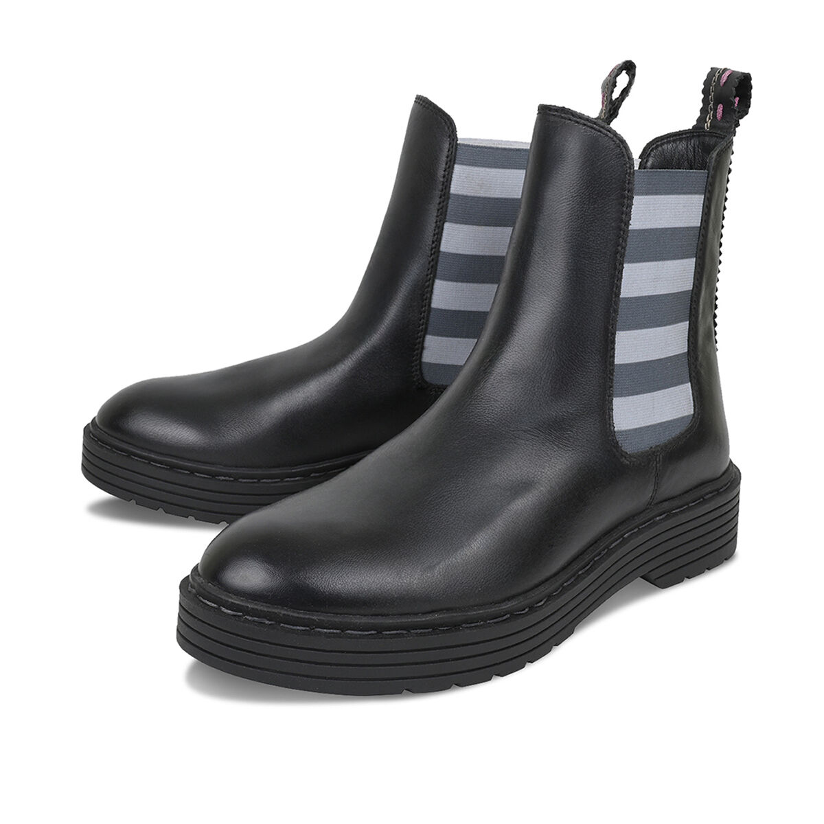 SAMMY Schwarz Streifen, 36 - Crickit - Stiefeletten aus Leder - Hochwertige Schuhe von CRICKIT