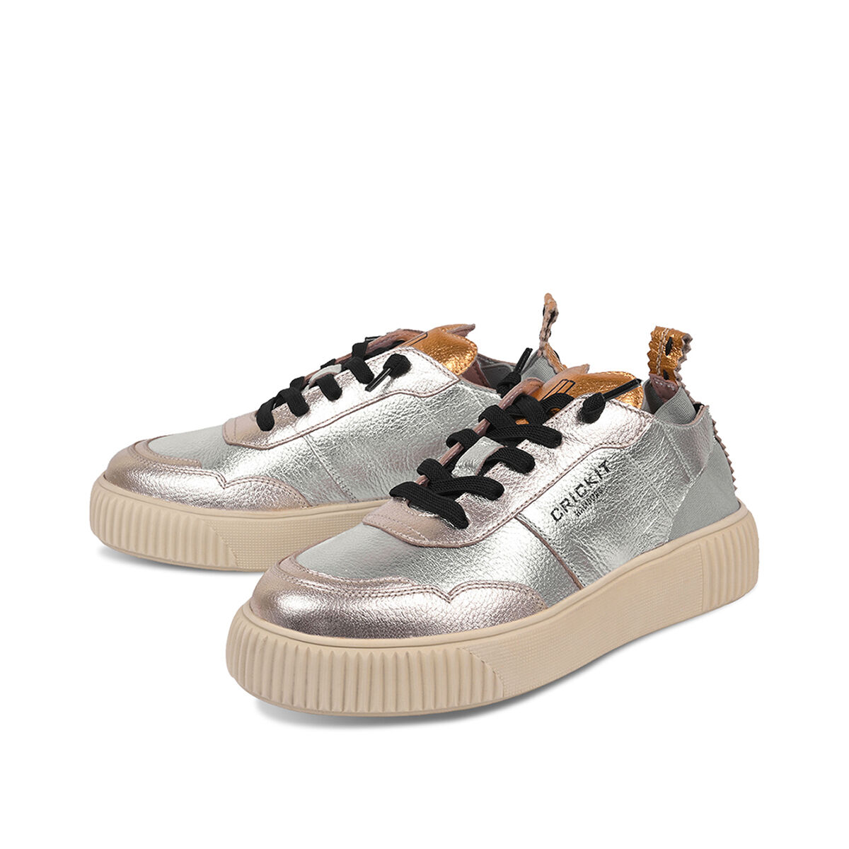 OAKLI Silber, 37 - Crickit - Sneaker aus Leder - Bequeme Slip On Sneaker - Hochwertige Schuhe von CRICKIT - Leichte Turnschuhe